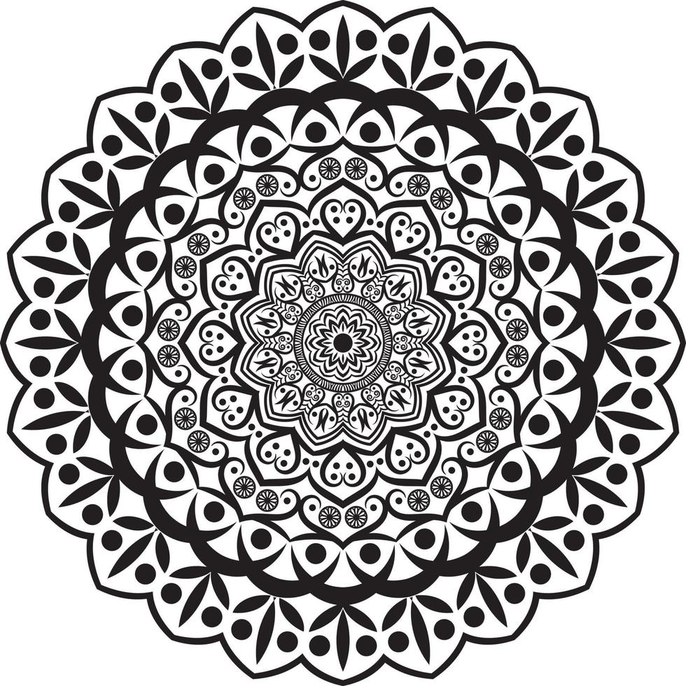 schwarzes Mandala für Design vektor