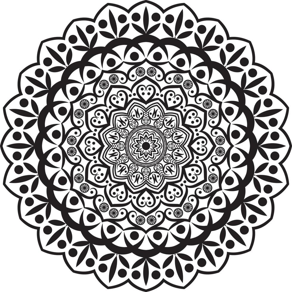 svart mandala för design vektor