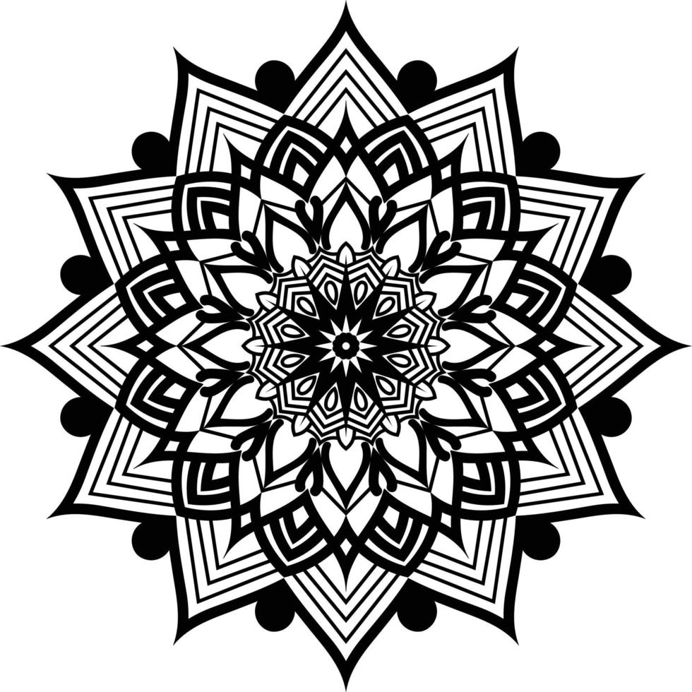 schwarzes Mandala für Design vektor