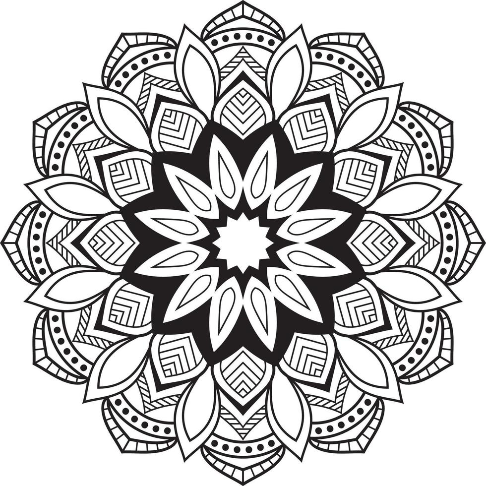 schwarzes Mandala für Design vektor