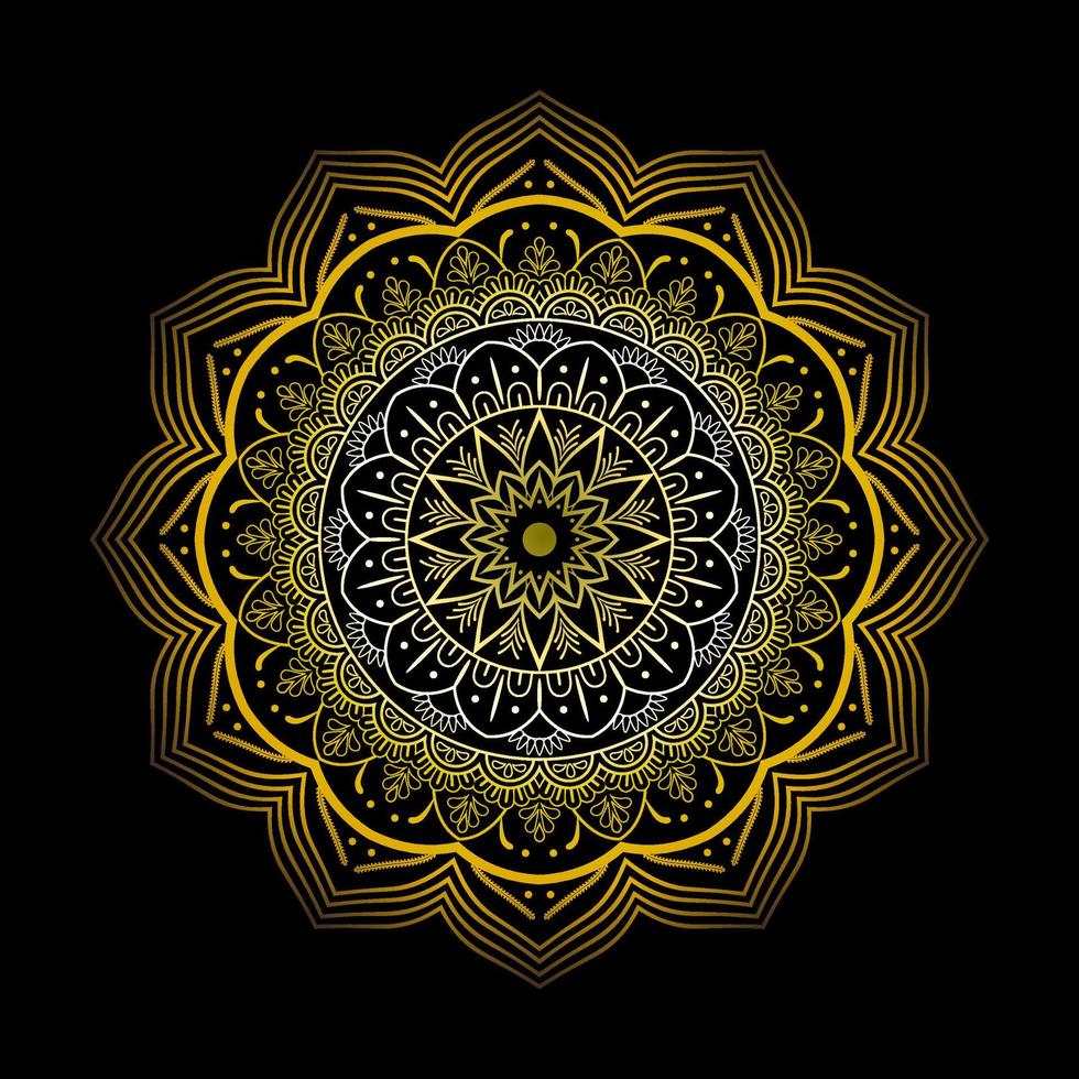 gyllene färg lyx mandala design vektor