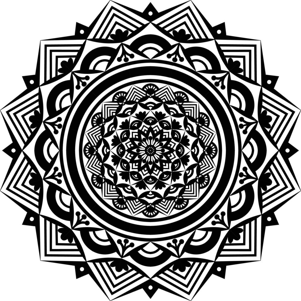 schwarzes Mandala für Design vektor