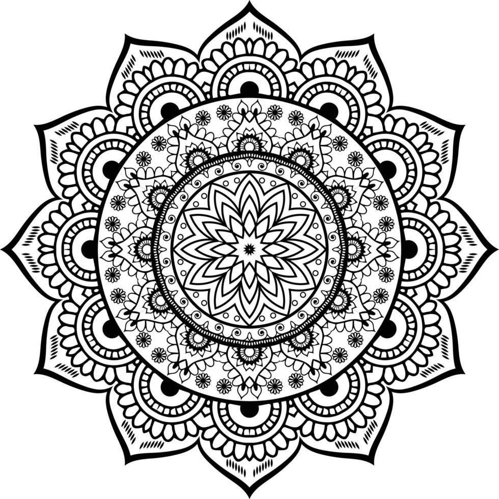 schwarzes Mandala für Design vektor