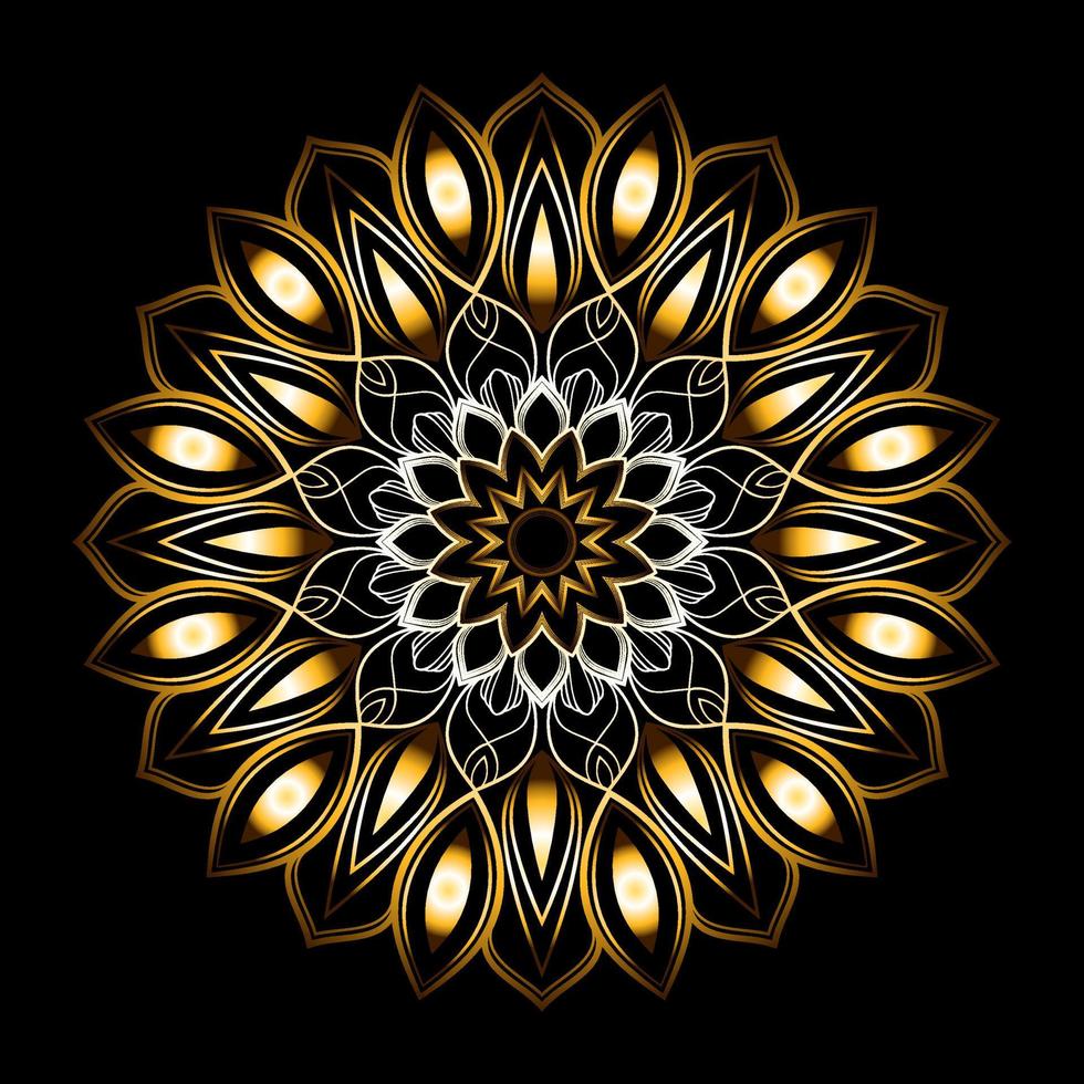 Goldfarbenes Luxus-Mandala-Design vektor