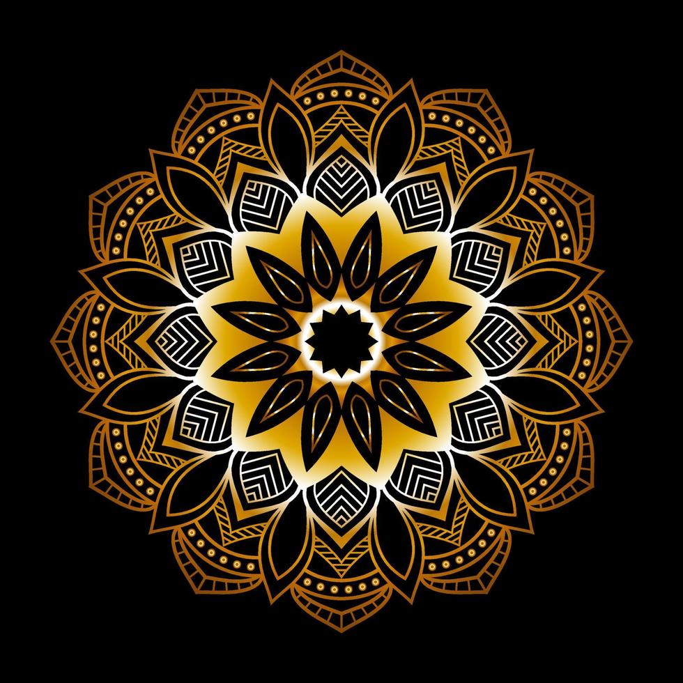 Goldfarbenes Luxus-Mandala-Design vektor