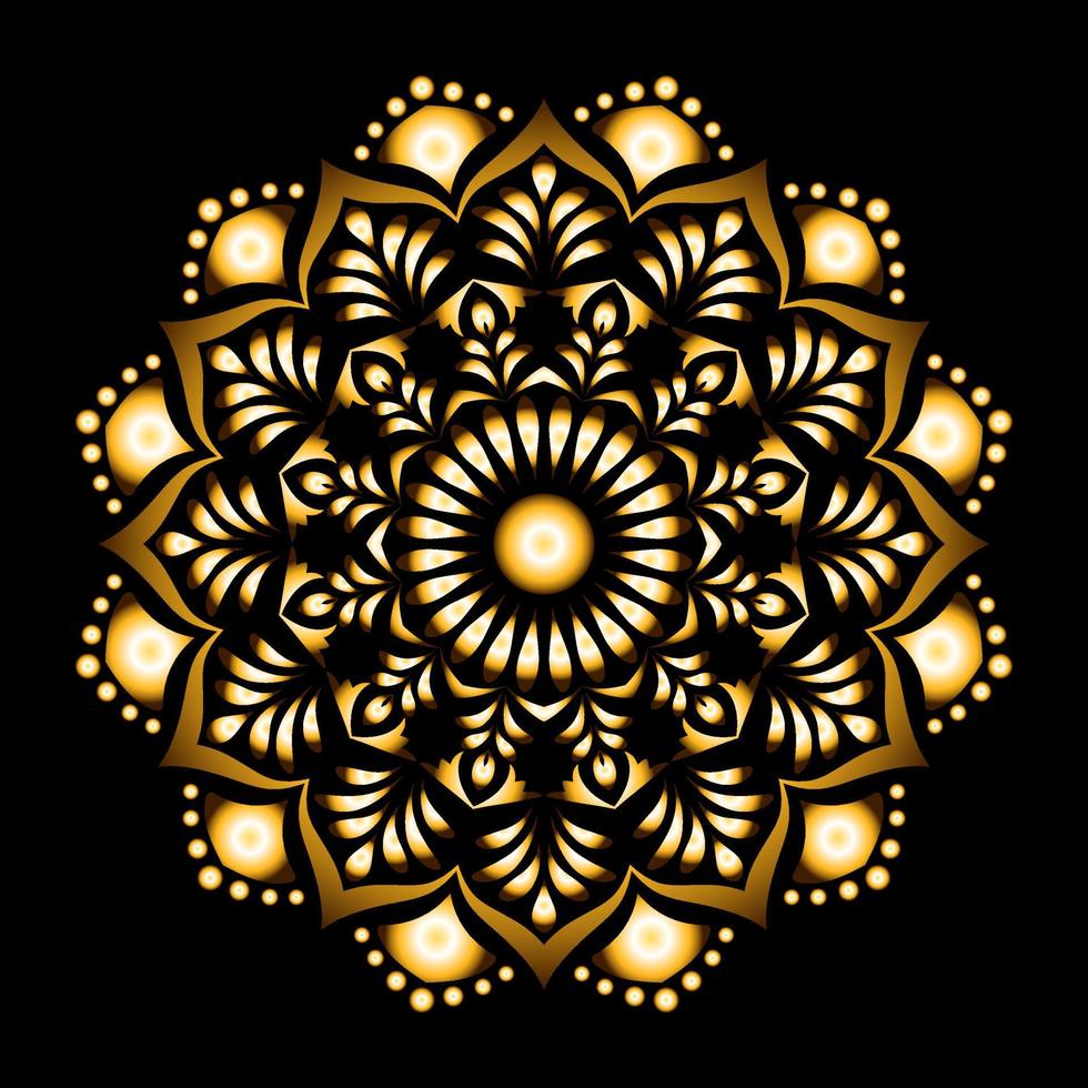 Goldfarbenes Luxus-Mandala-Design vektor