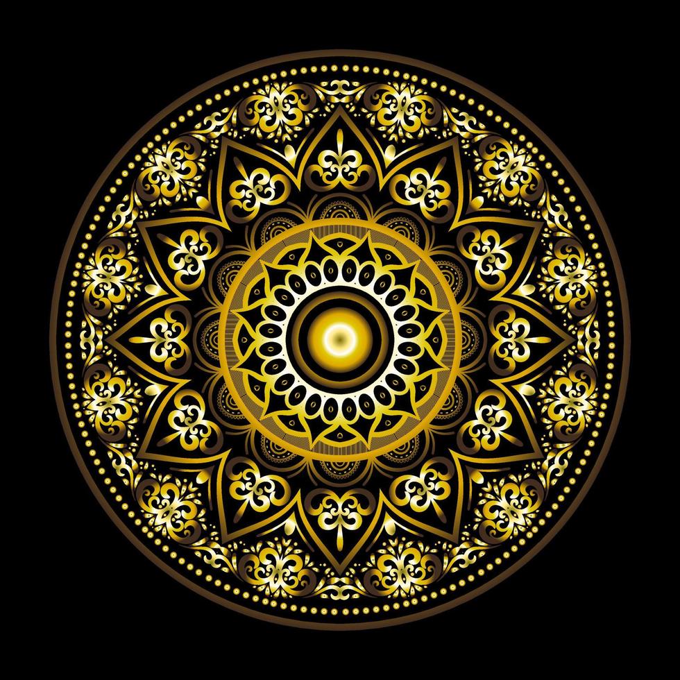 Goldfarbenes Luxus-Mandala-Design vektor