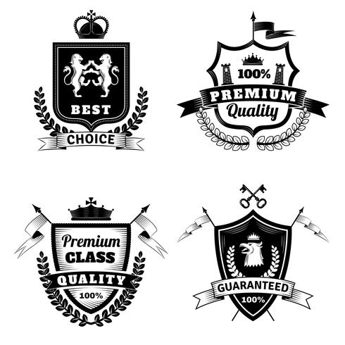Heraldische Best Choice Embleme Set vektor