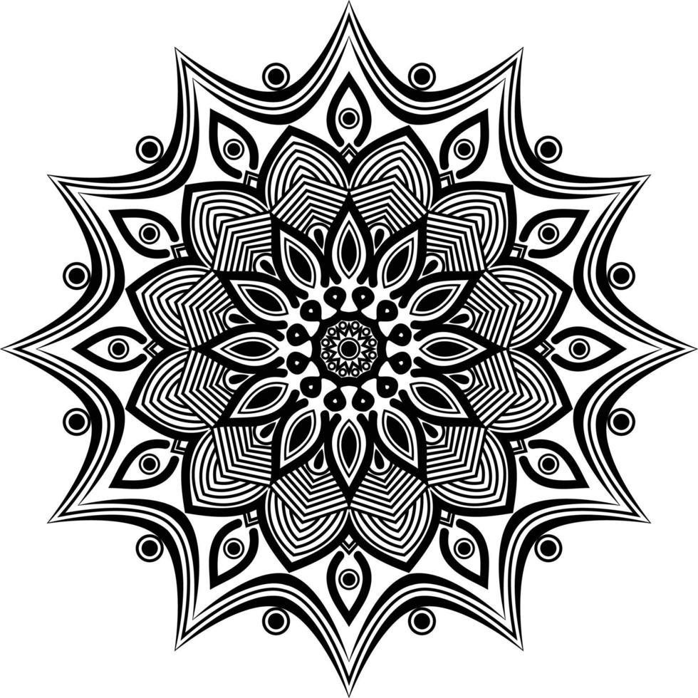 svart mandala för design vektor