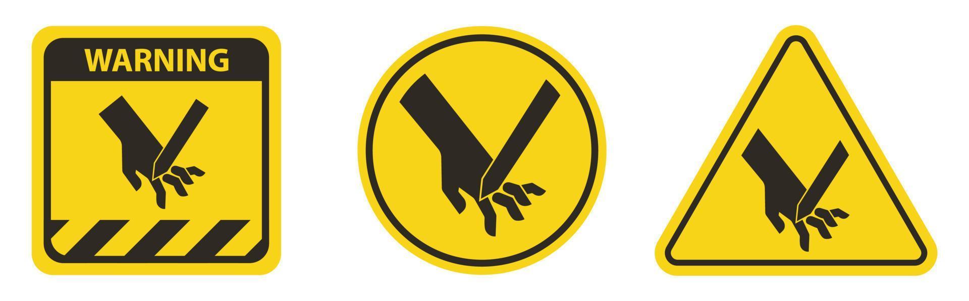 Schneiden von Fingern abgewinkelt Klinge Symbol Zeichen, Vektor-Illustration, isolieren auf weißem Hintergrund Etikett .eps10 vektor