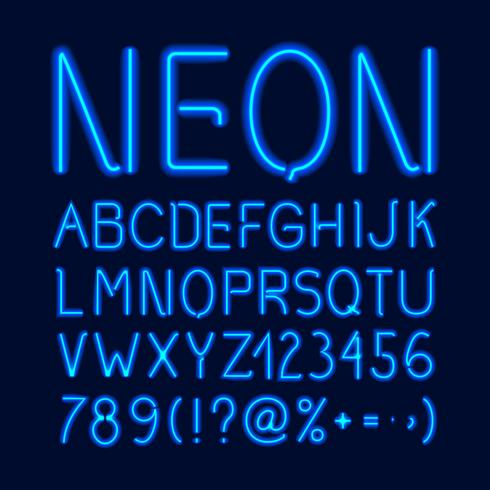 neon glow alfabet vektor