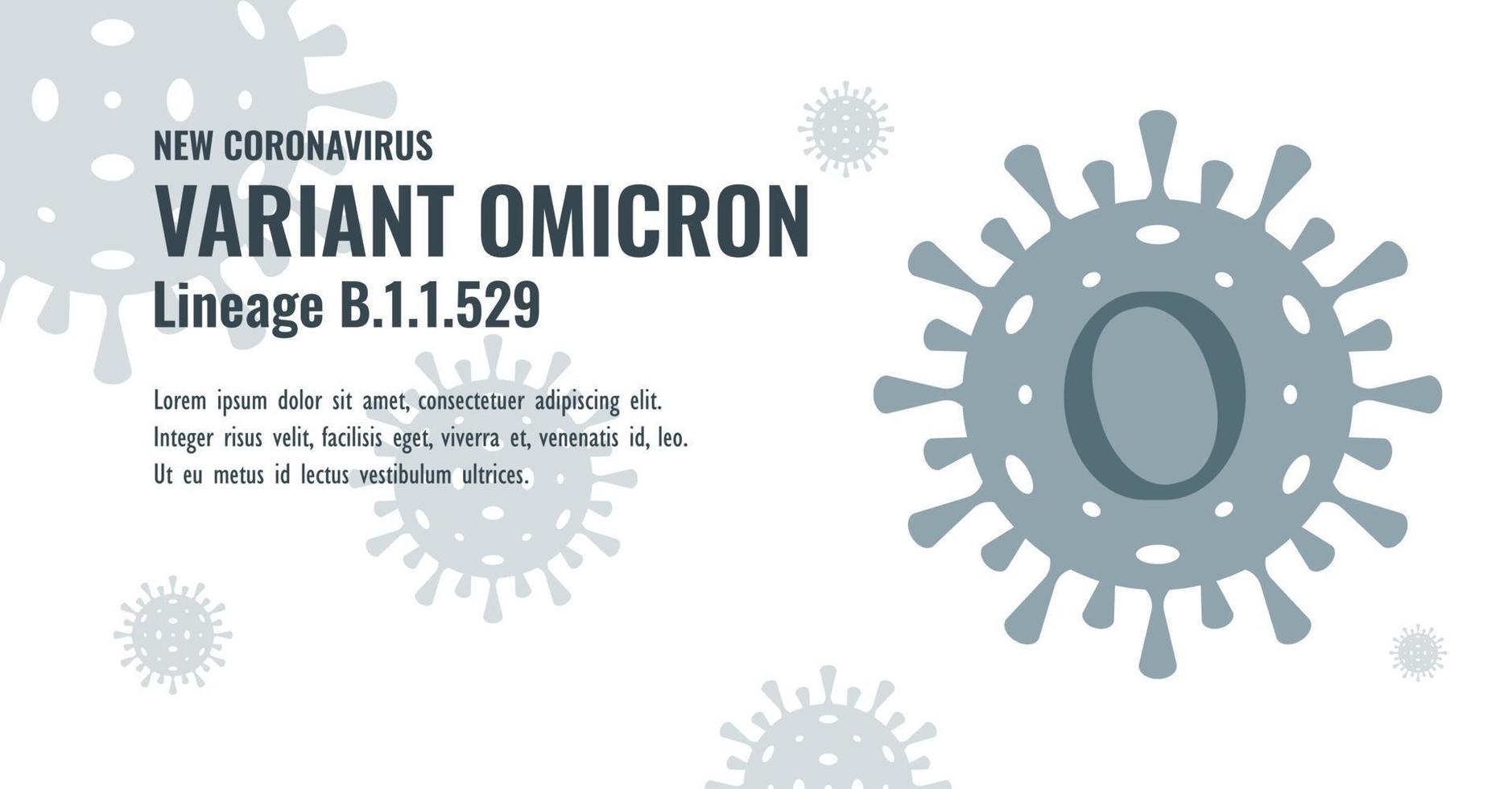 nytt coronavirus eller sars-cov-2 variant omicron b.1.1.529 illustration vektor