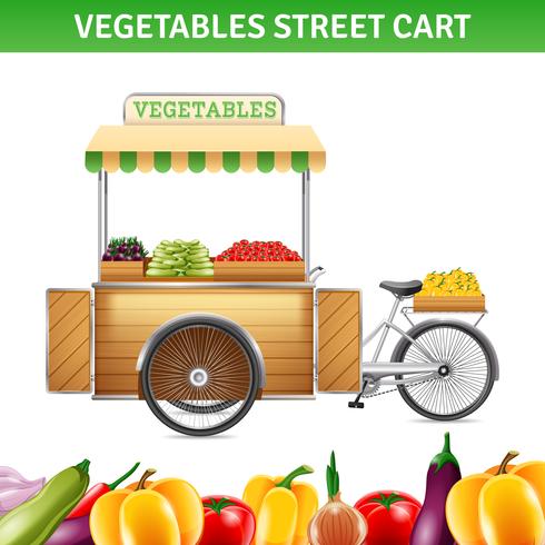 Grönsaker Street Cart Illustration vektor