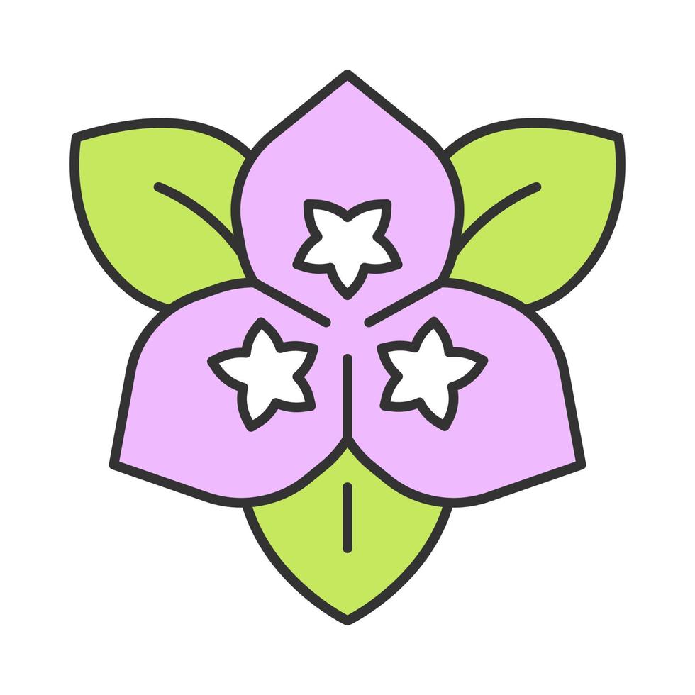 bougainvillea blomma färgikon. prydnadsträdgårdsväxt. isolerade vektor illustration