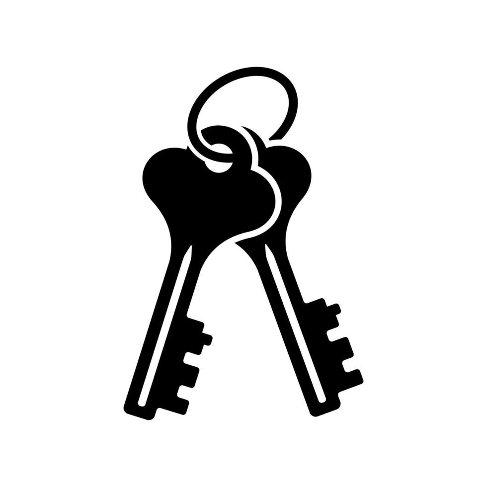 vektor illustration av en nyckel. lämplig för designelement från säkerhet, låsöppnare och nyckelgen. nyckel siluett vektor illustration.