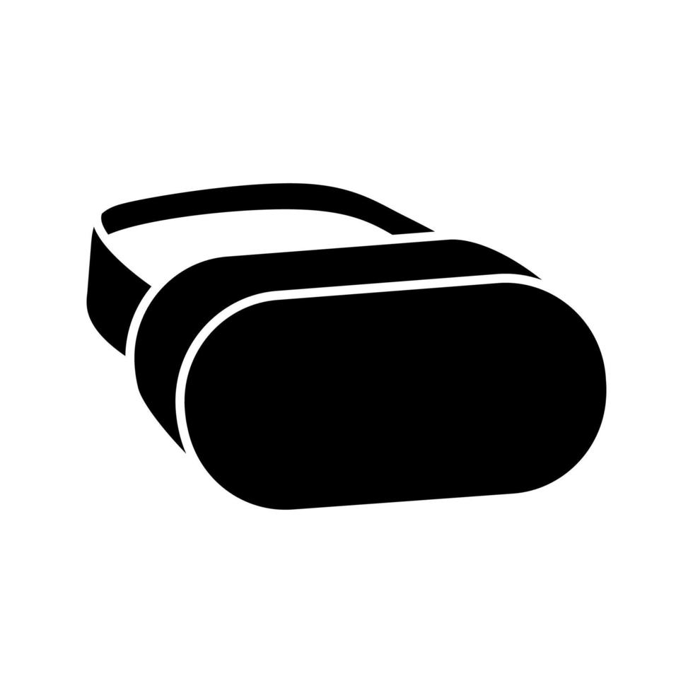 vr headset glyfikon. siluett symbol. 3d virtuell verklighet maskuppsättning. vr glasögon, glasögon perspektivvy. negativt utrymme. vektor isolerade illustration