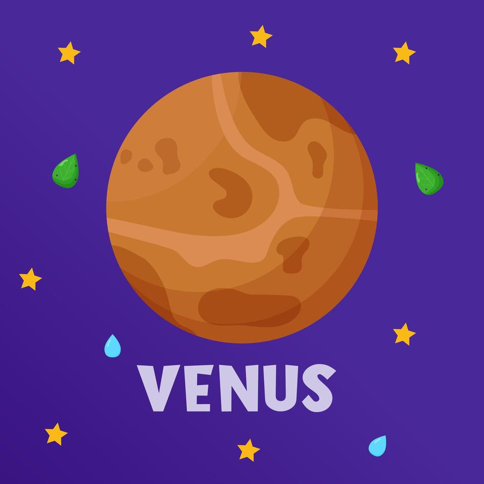 Venus. Planetenart im Sonnensystem. Platz. flache Vektorillustration vektor