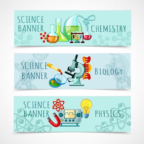 Wissenschaft Banner Set vektor