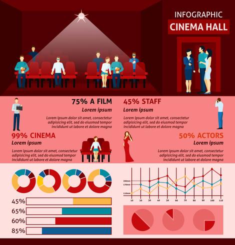 Infographic People Visiting Cinema vektor