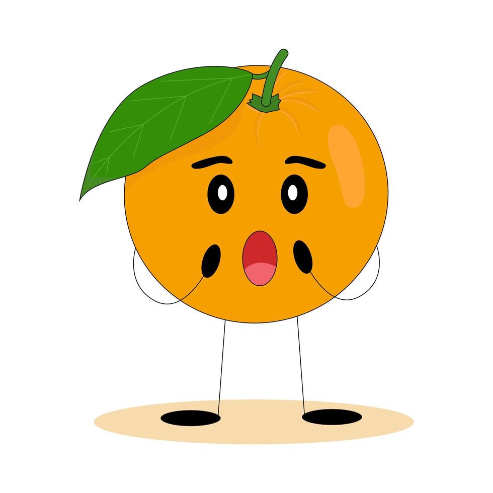 lustige orange. orange mit süßem Gesicht. flache Vektorillustration. vektor