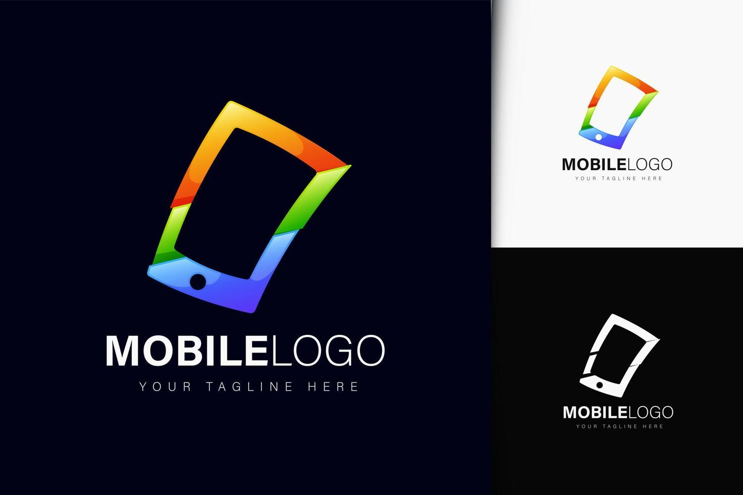 Handy-Logo-Design mit Farbverlauf vektor