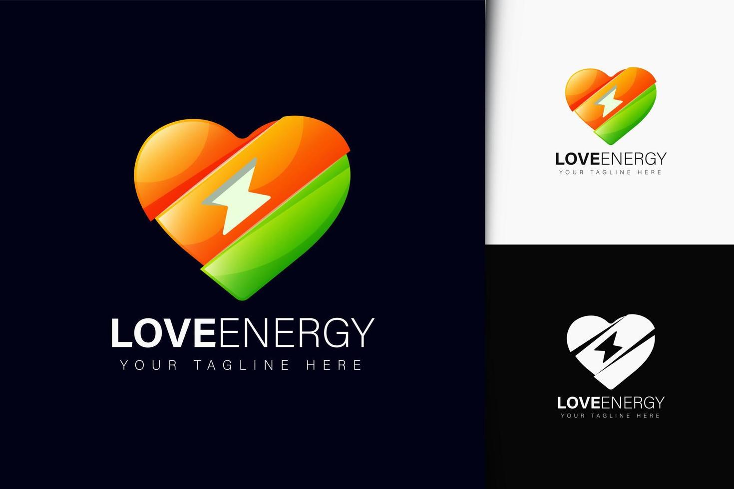 älskar energi logotyp design med gradient vektor