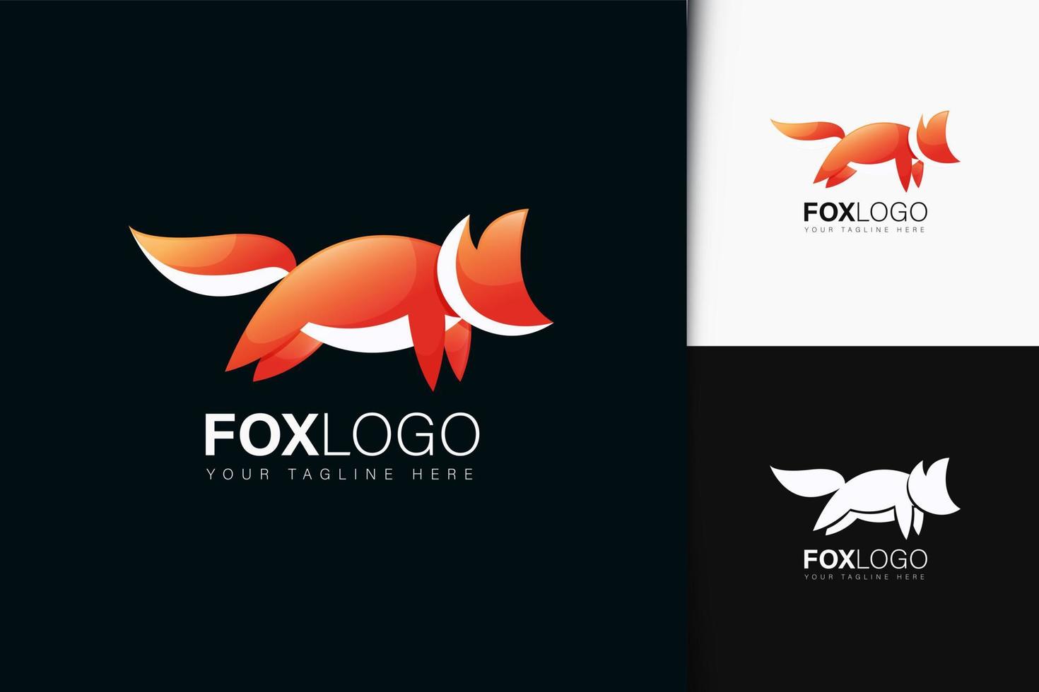 fox logotyp design med gradient vektor