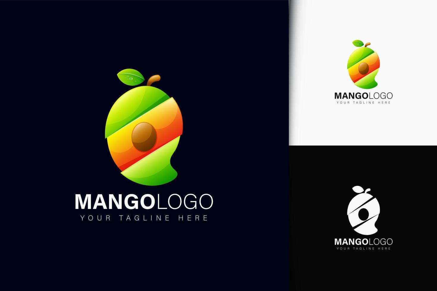 Mango-Logo-Design mit Farbverlauf vektor
