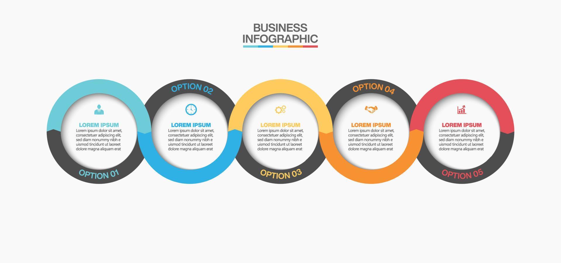 Visualisierung von Geschäftsdaten. Timeline-Infografik-Symbole für abstrakte Hintergrundvorlage Meilensteinelement modernes Diagramm Prozesstechnologie digitales Marketing-Datenpräsentationsdiagramm Vektor