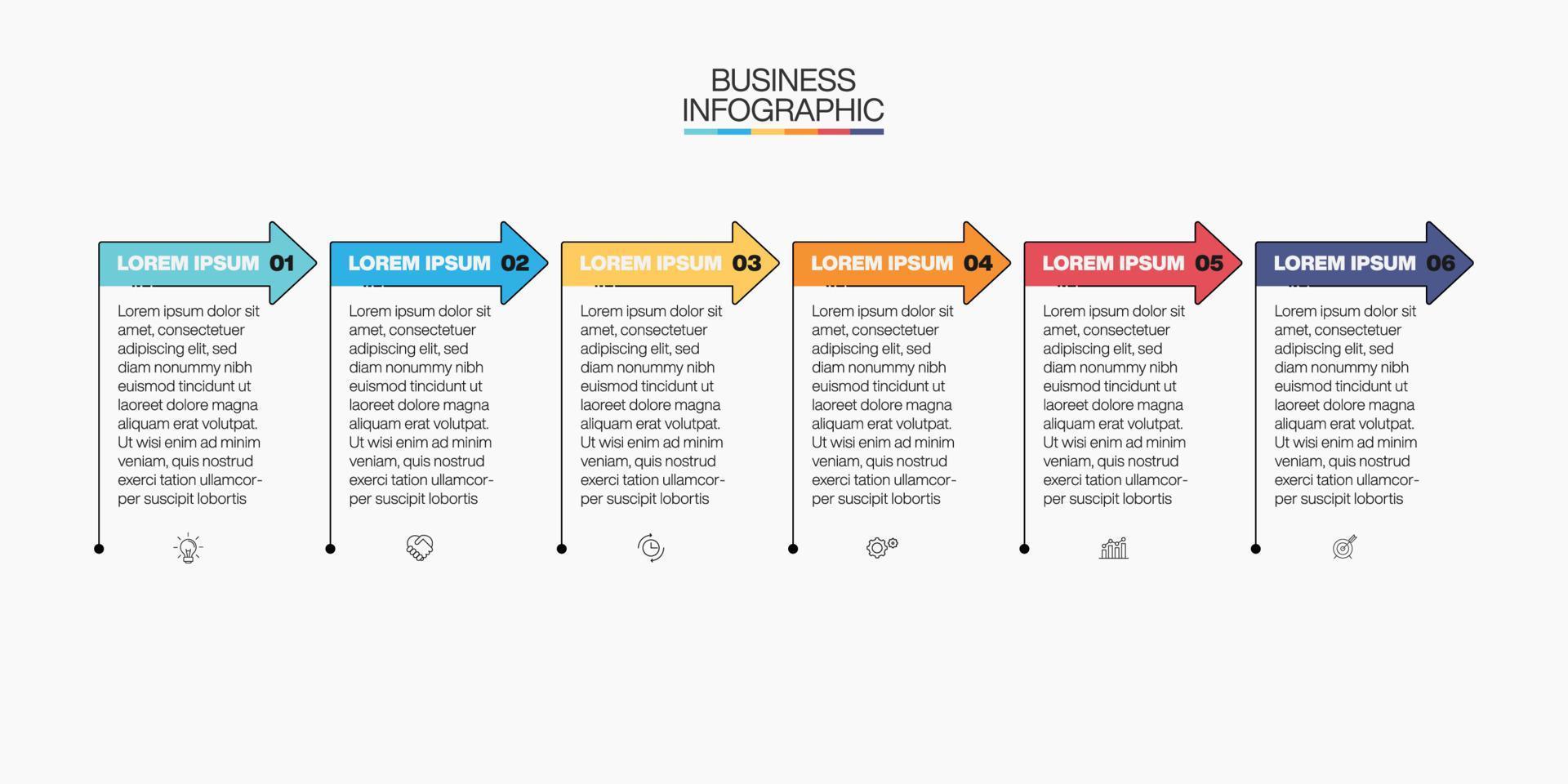 Visualisierung von Geschäftsdaten. Timeline-Infografik-Symbole für abstrakte Hintergrundvorlage Meilensteinelement modernes Diagramm Prozesstechnologie digitales Marketing-Datenpräsentationsdiagramm Vektor