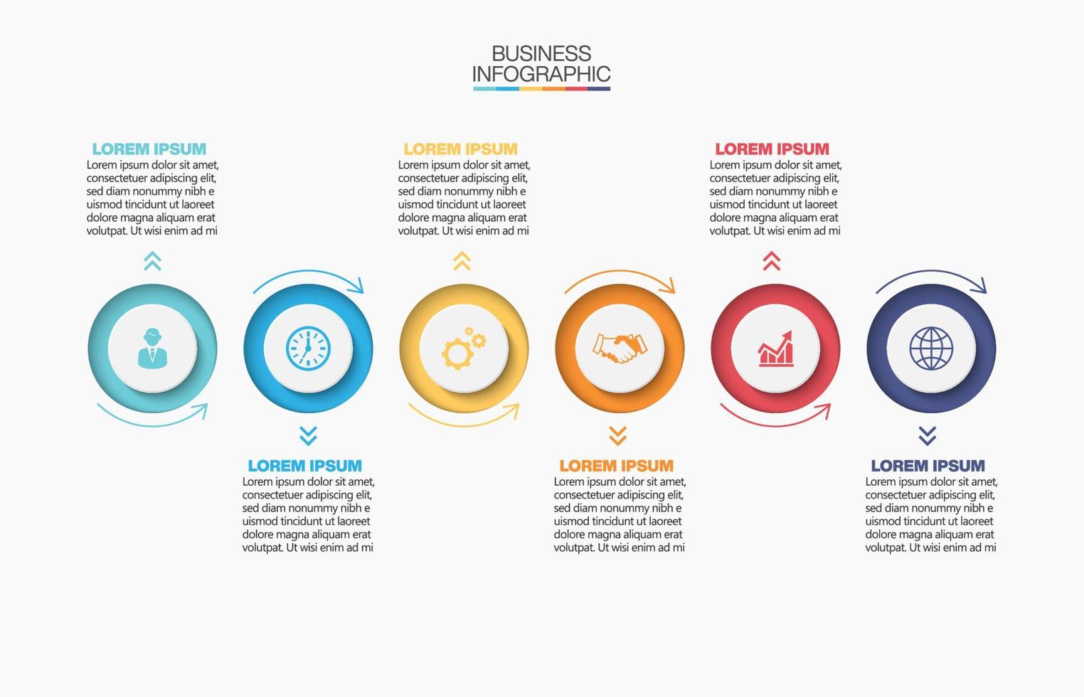 Visualisierung von Geschäftsdaten. Timeline-Infografik-Symbole für abstrakte Hintergrundvorlage Meilensteinelement modernes Diagramm Prozesstechnologie digitales Marketing-Datenpräsentationsdiagramm Vektor