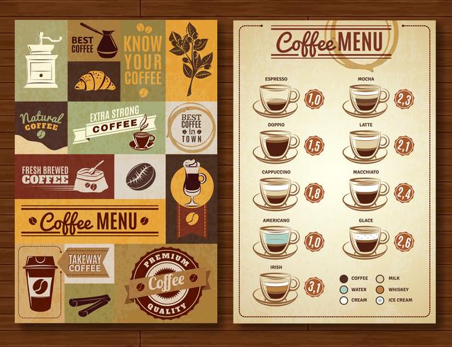 Vintage Coffee Menu 2 banners Board vektor