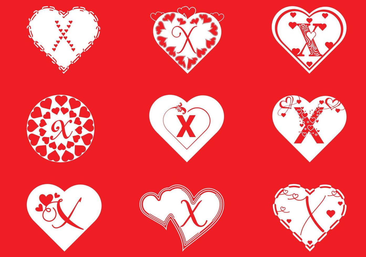 brev logotyp med kärlek ikon, alla hjärtans dag designmall vektor