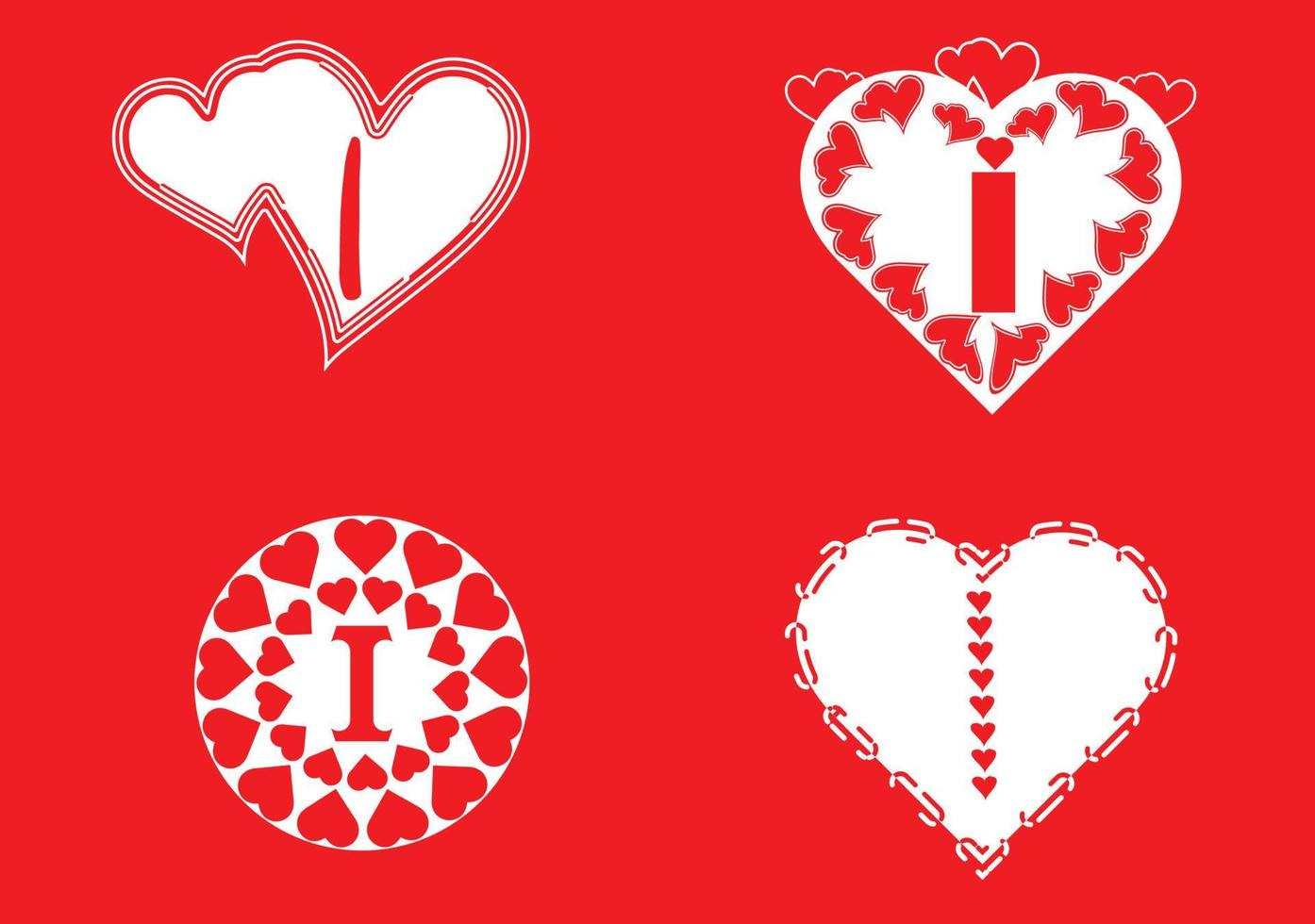 Ich schreibe Logo mit Liebessymbol, Valentinstag-Design-Vorlage vektor