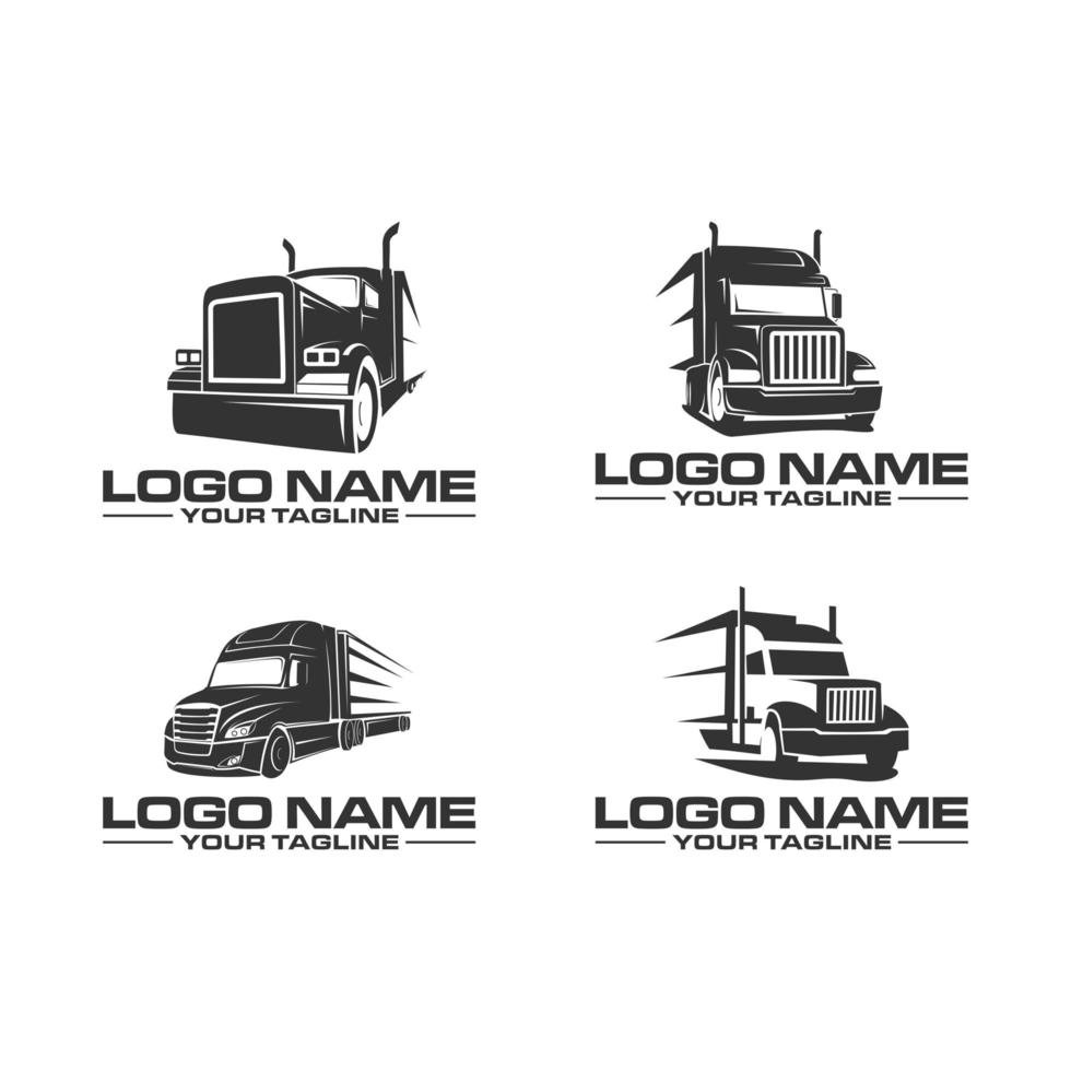 Semi Truck Logo Set Designs Logo Vorlage Vektor