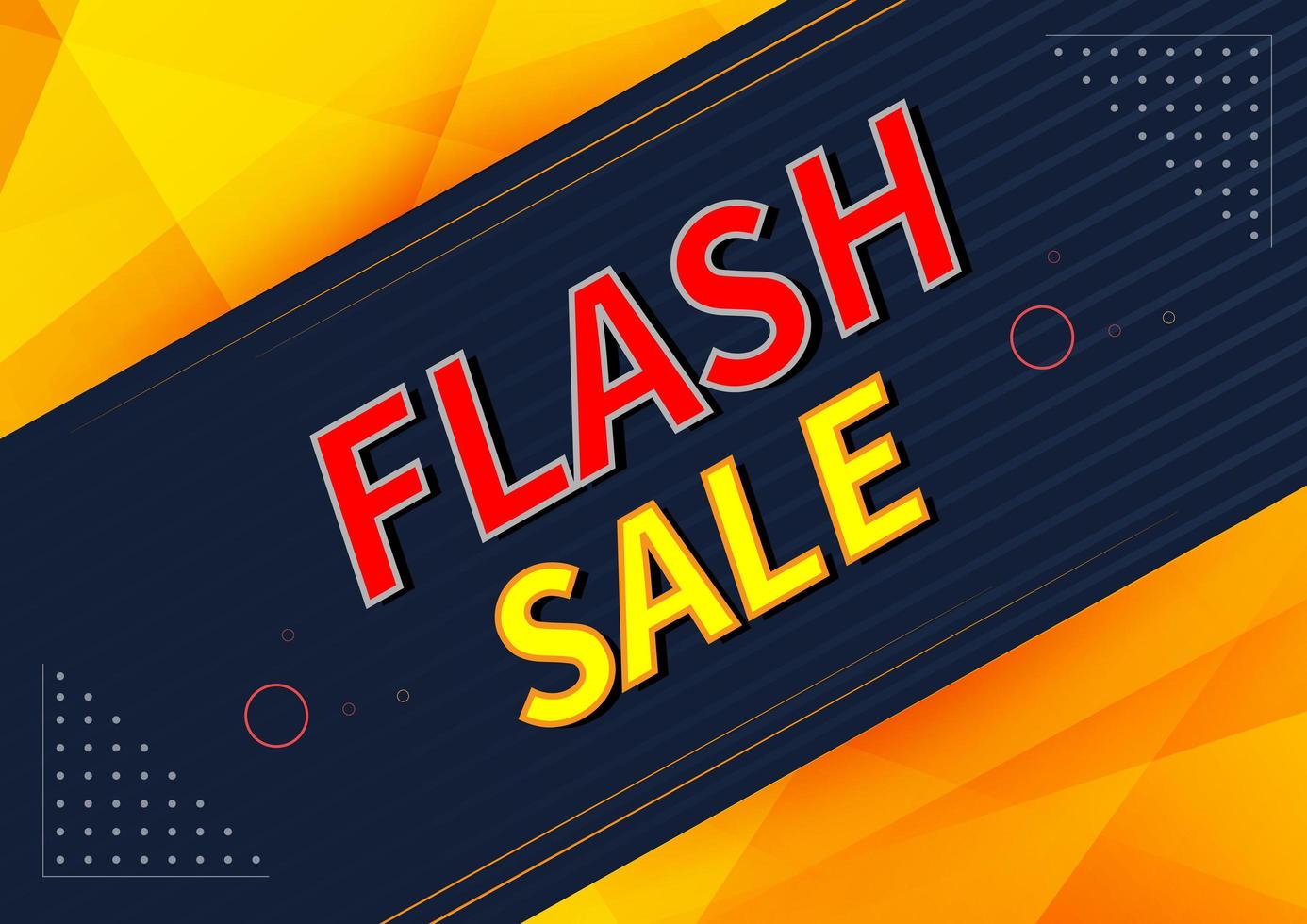 Flash-Sale-Banner-Design-Vorlage bietet Einkaufen auf dunkelblauem Hintergrund. vektor