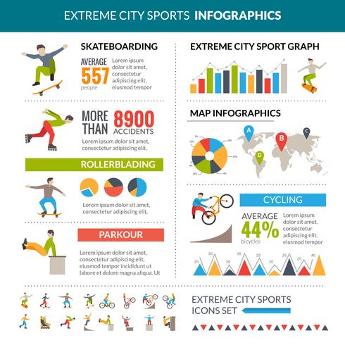 extrema city sport infographics vektor