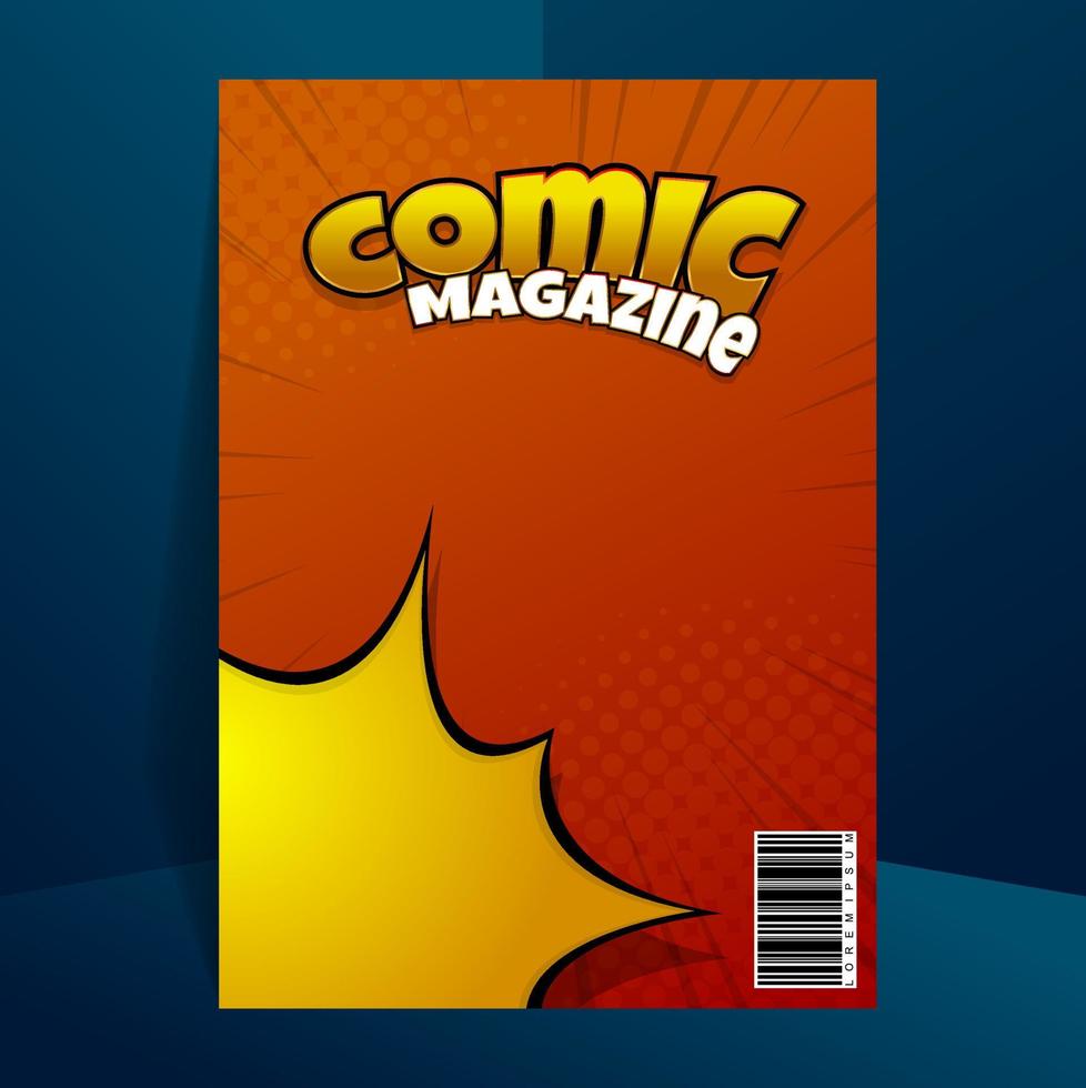 Comic-Magazin-Design-Vorlage mit Cartoon-Stil-Element vektor