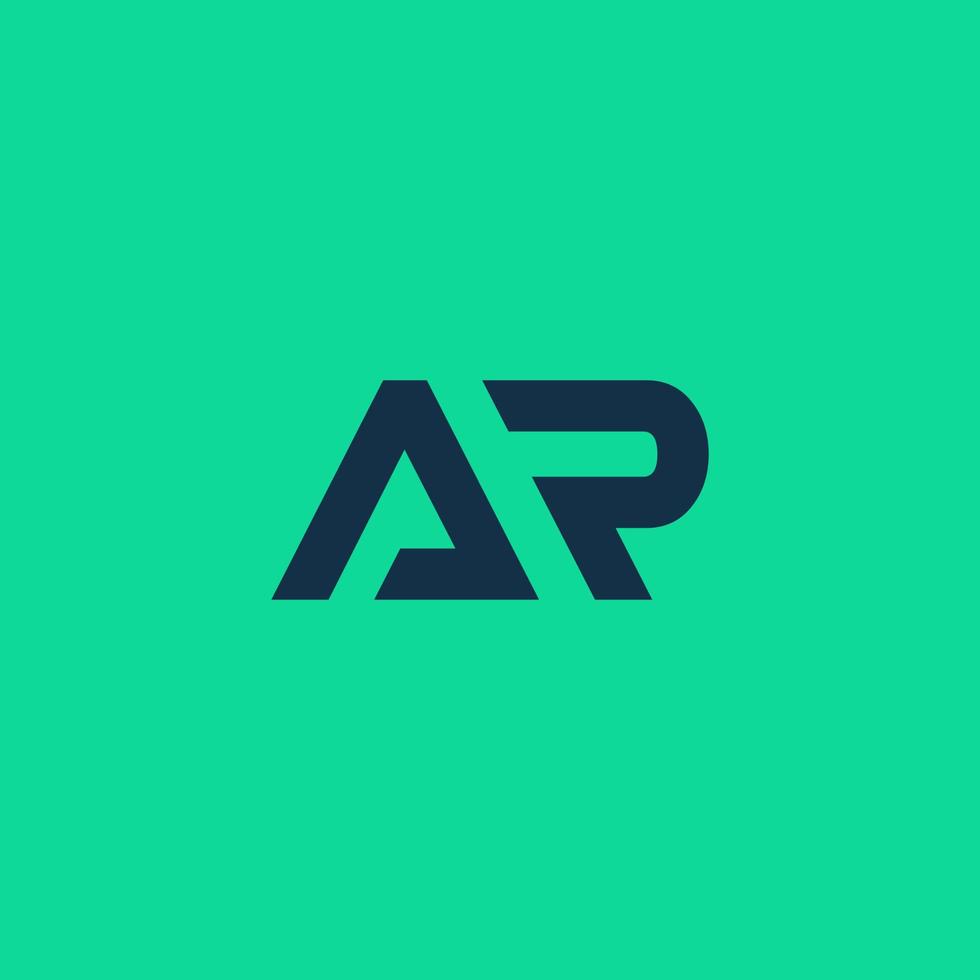 minimal ar-logotyp, ren och modern stil isolerad på grön bakgrund. vektor eps10