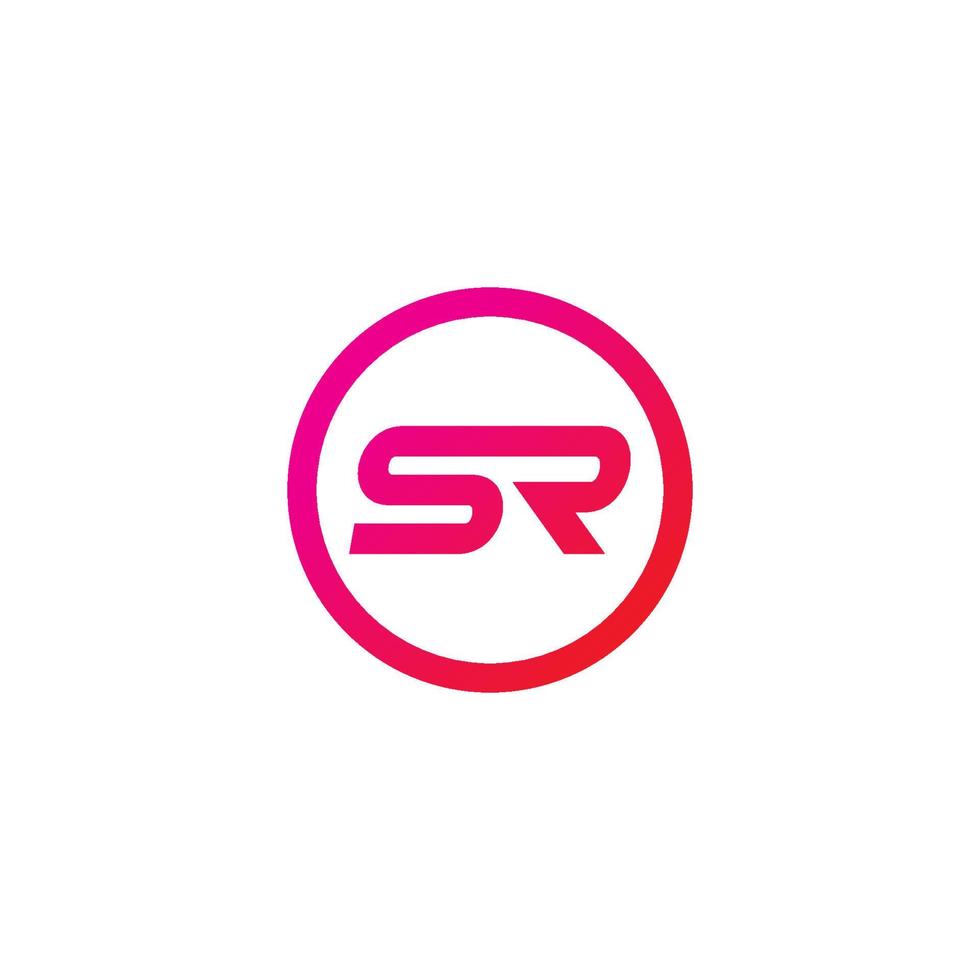 sr logotyp initialer. modern sr-logotyp vektor