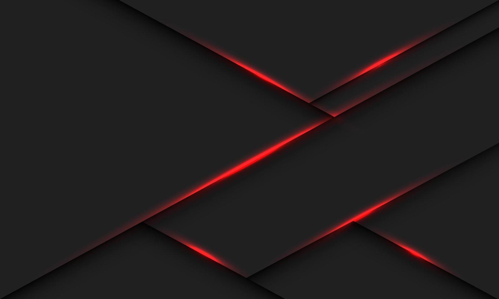 abstrakter roter Lichtschatten geometrisch auf dunkelgrauem Design moderner futuristischer Technologiehintergrundvektor vektor