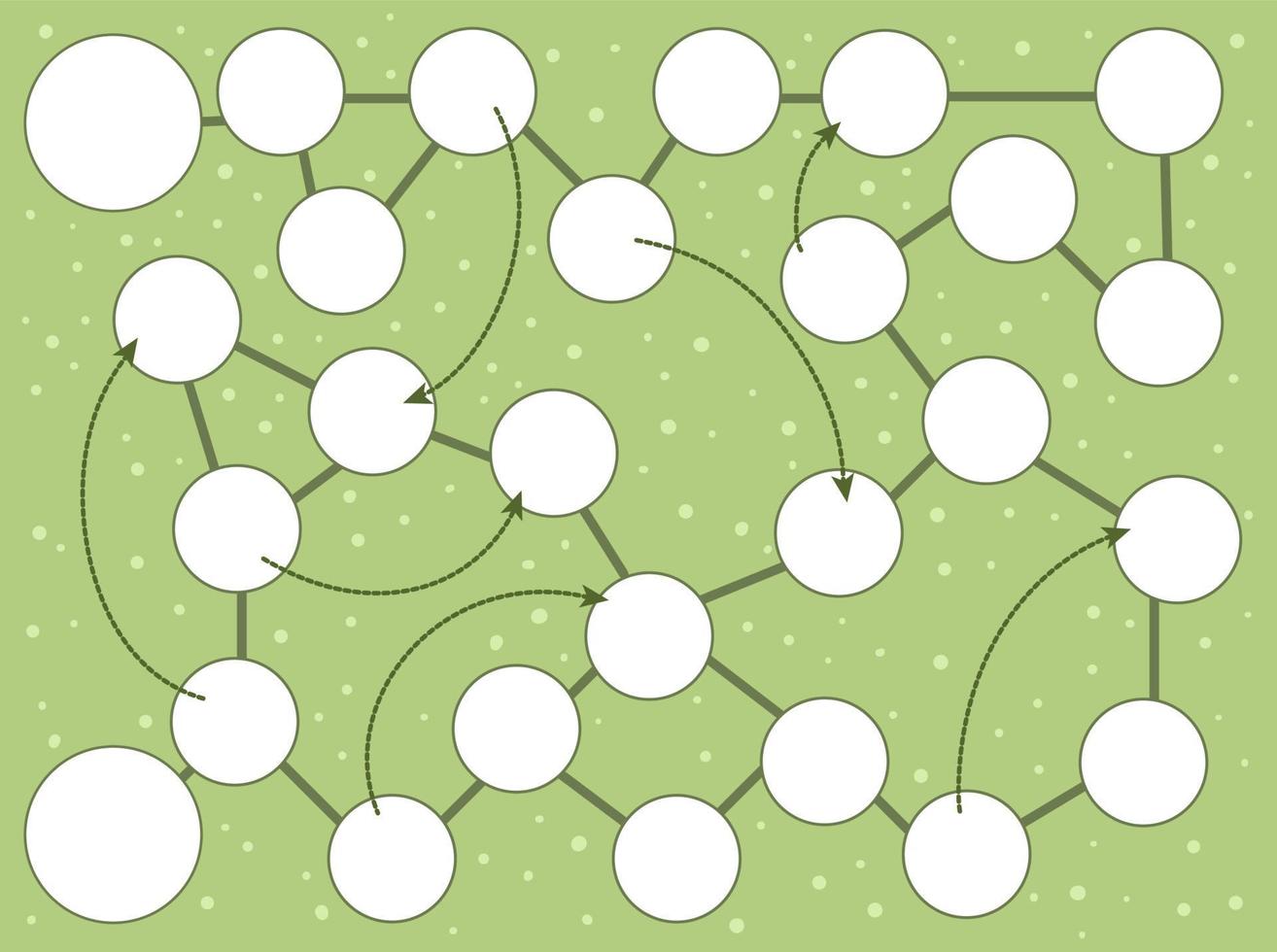 Vektor-Brettspiel-Vorlage. leere Schwarz-Weiß-Brettspiel isoliert auf weißem Hintergrund. druckbare pädagogische Aktivität oder Arbeitsblattprobe für die Vorschule. Spielfeldillustration vektor