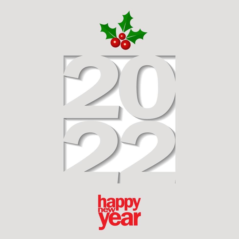 2022 gott nytt år jul designmall. logotypdesign för gratulationskort eller för branding, banderoll, omslag, kort gott nytt år 2022t vektor