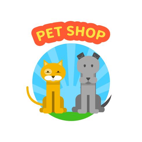 pet shop logotyp vektor