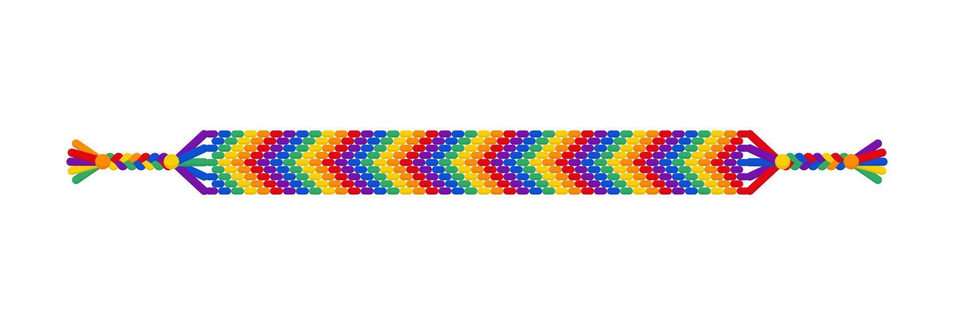 vektor rainbow lgbt handgjorda hippie vänskap hand armband av trådar.