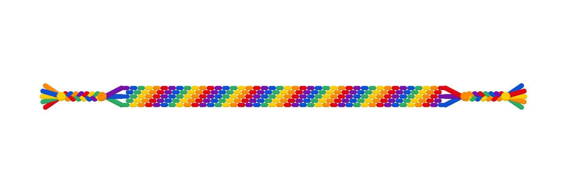 vektor rainbow lgbt handgjorda hippie randiga vänskap armband av trådar.