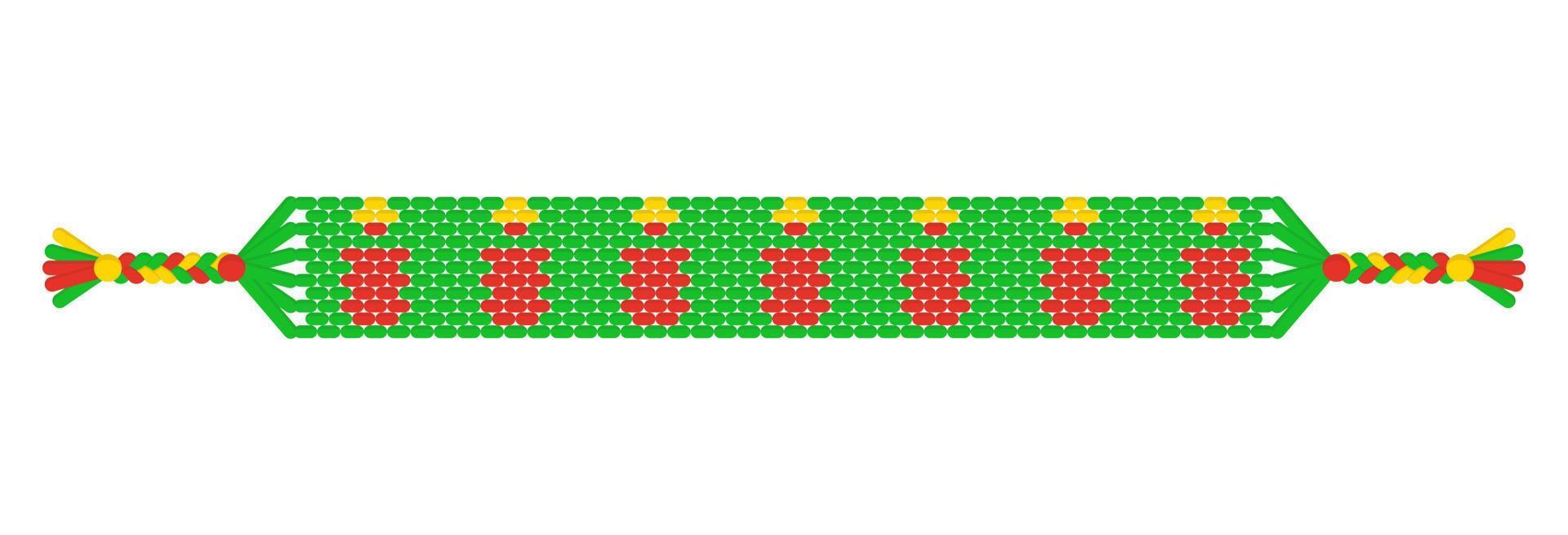 Vektor Weihnachtskerze handgefertigtes Hippie-Freundschaftsarmband aus Fäden.