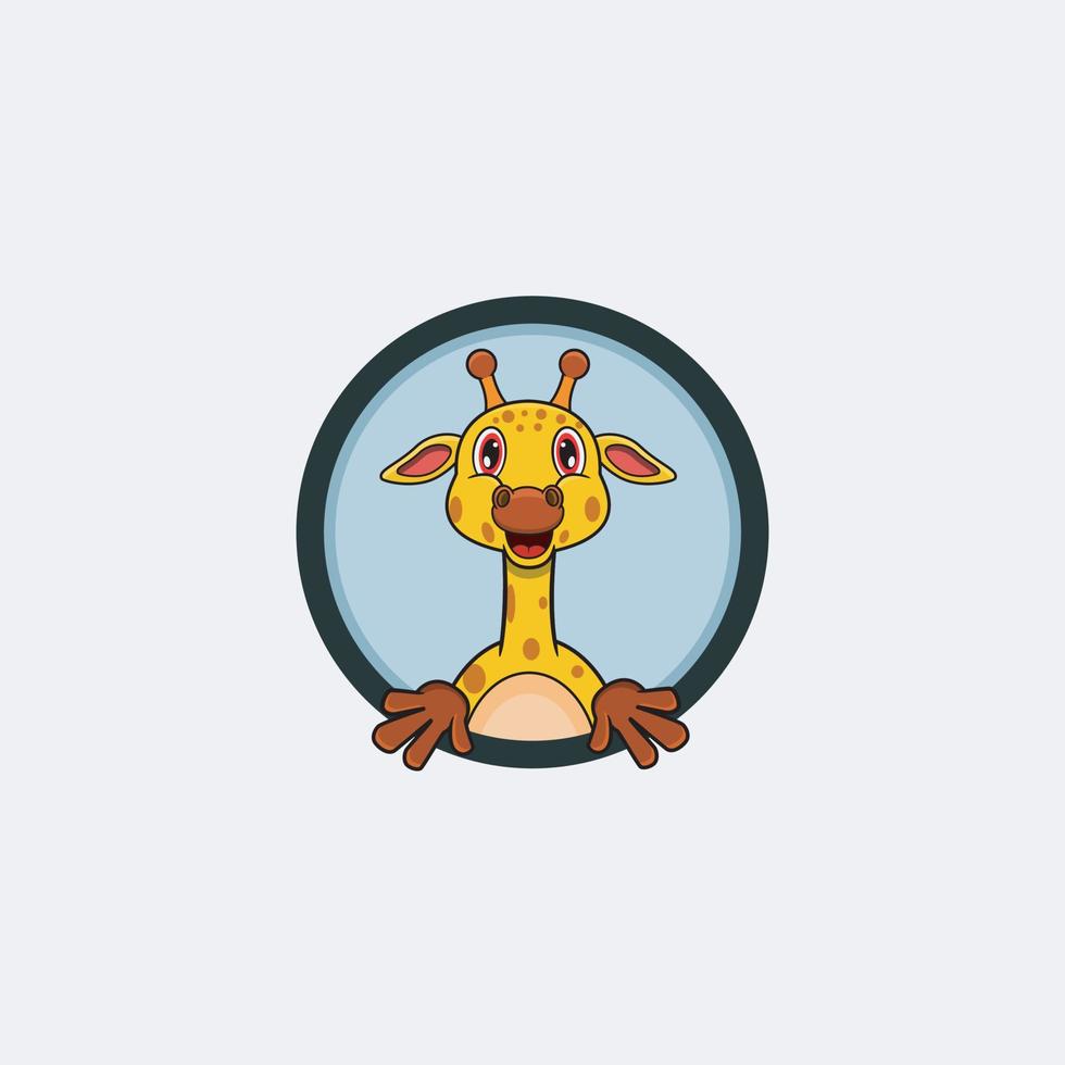 rolig giraffhuvud karaktärsdesign. perfekt för logotyp, etikett, mall och ikon. vektor