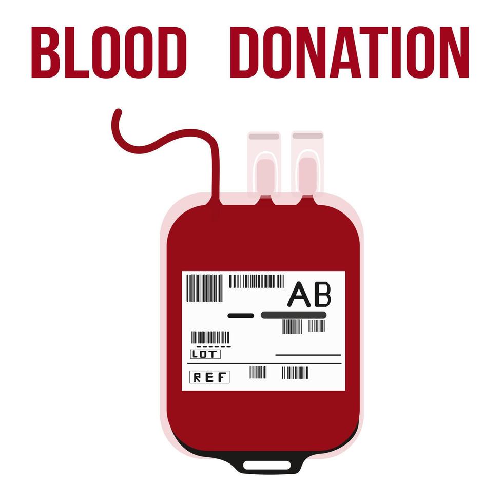 blodgivning och förpackning för blodtransfusion till patienten vektor