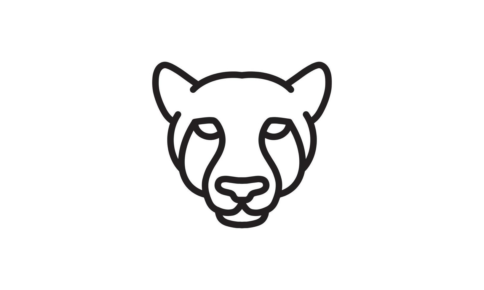 Wolf Vektor Liniensymbol, Tierkopf Vektor Strichzeichnungen, isolierte Tierillustration für Logo desain